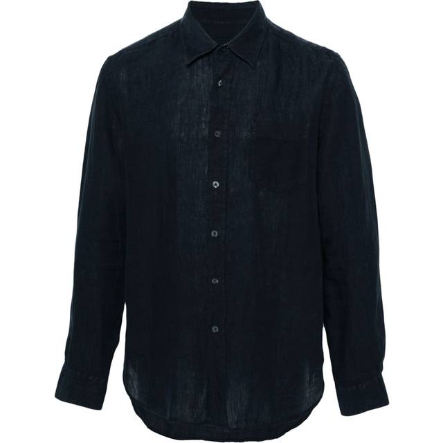 120% Lino - linen buttoned shirt - men - Linen/Flax - XXL - Blue