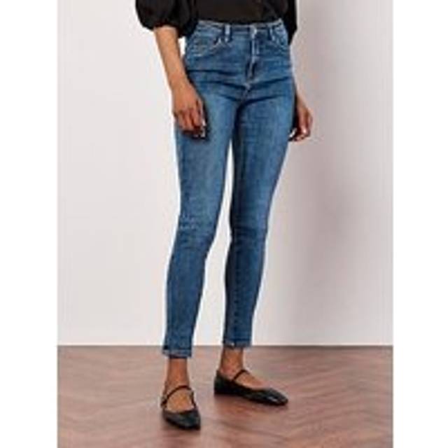 Womens Sienna Distressed Denim Skinny Fit Jeans - Blue - 10