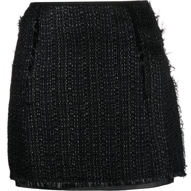 Lanvin - metallic tweed A-line miniskirt - women - Viscose/Cotton/Polyamide - 42 - Black