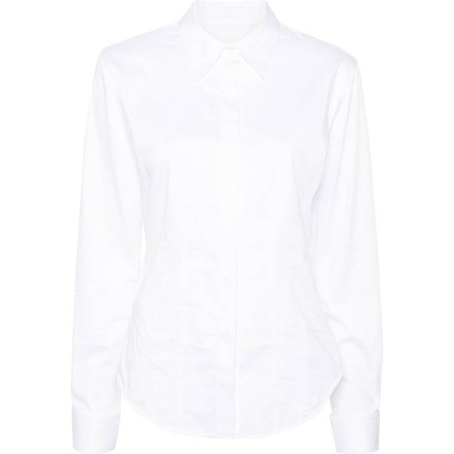Helmut Lang - classic-collar poplin shirt - women - Elastane/Cotton - XL - White