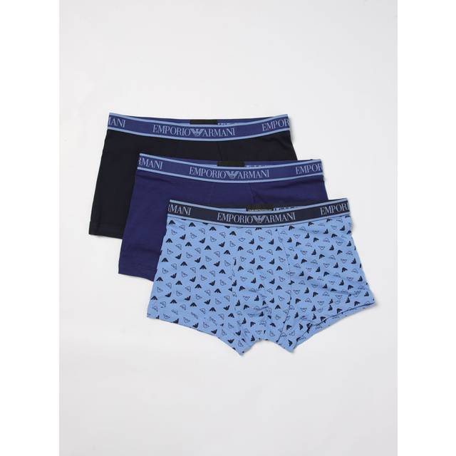 Emporio Armani, Underkläder, Herr, S, Bomull, 3-pack Boxers Stilfull Komfort Set - blue (S)