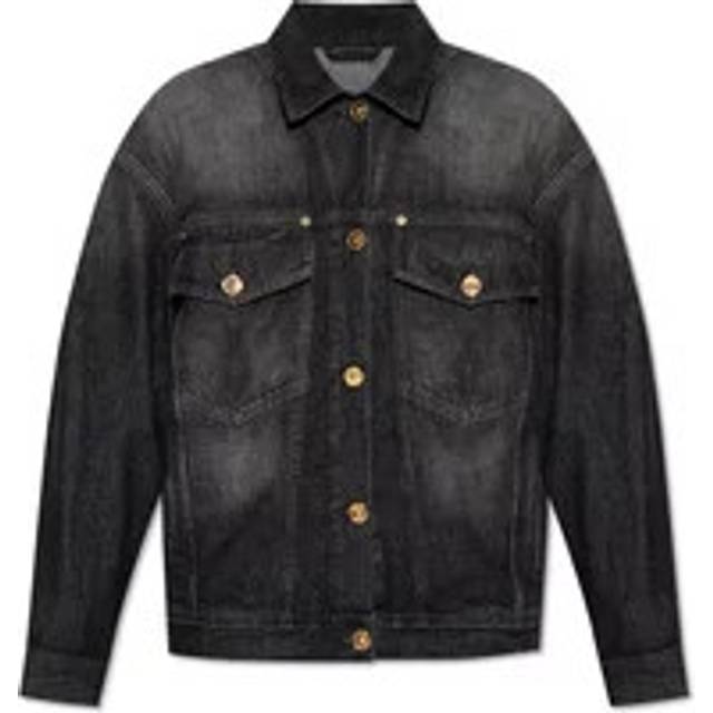 Versace, Denim Jackets, female, Black, 2XS, Barocco Denim Jacket Fall-Winter 2024
