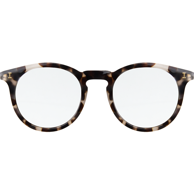 illesteva Sterling Sunglasses in White Tortoise / Silver Flat Mirror