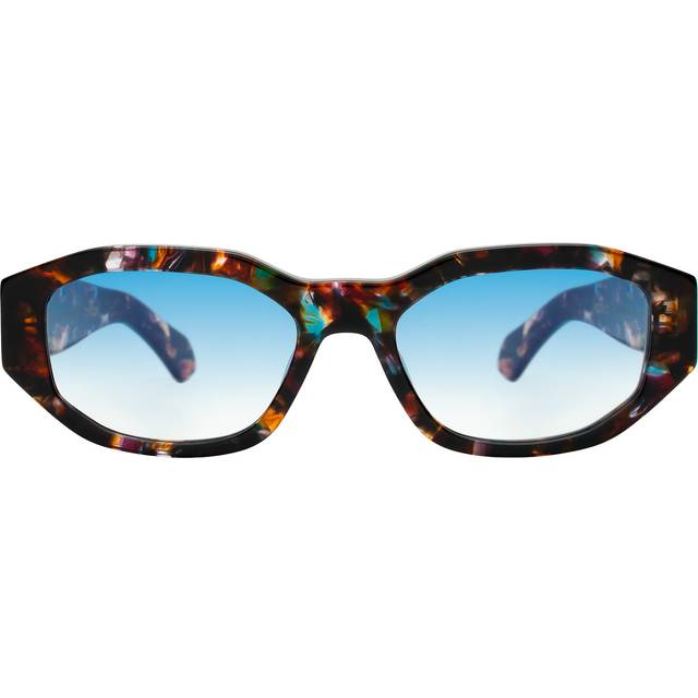 illesteva Cassette Sunglasses in Sundae / Blue Flat Gradient See Through
