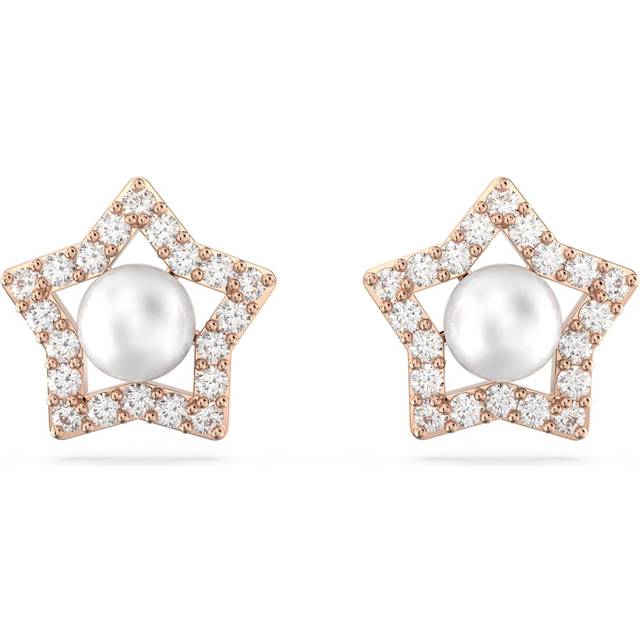Stella Stud Crystal Star White Rose Gold-tone Plated Earrings 5645465