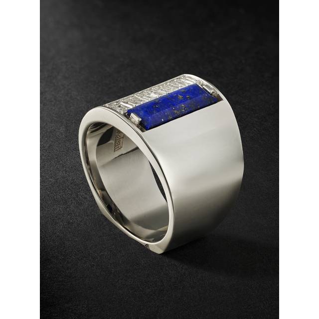 Suzanne Kalan - 18-Karat White Gold, Lapis Lazuli and Diamond Ring - Men - Blue - 10