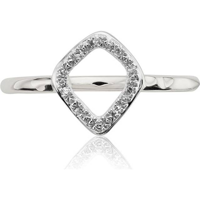 Monica Vinader - Riva Mini Kite Stacking Diamond ring - women - Sterling Silver/Diamond - L