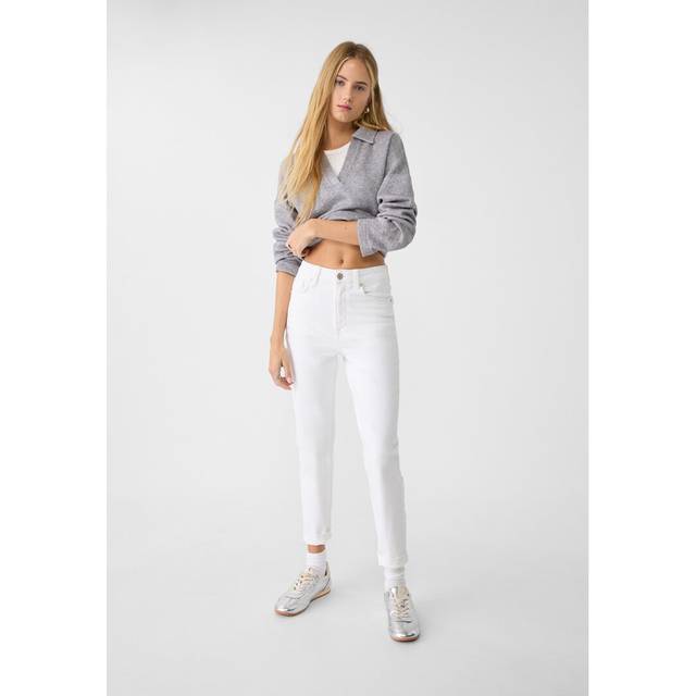 Stradivarius D10 Slim fit mom jeans White 12