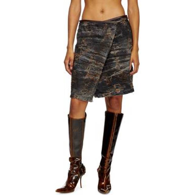 Diesel Brown De-Lem-Fsf Denim Midi Skirt - 01 - S