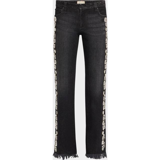 Roxie Embellished Straight-Leg Jeans - GEORGIA VINTAGE BLACK - 25