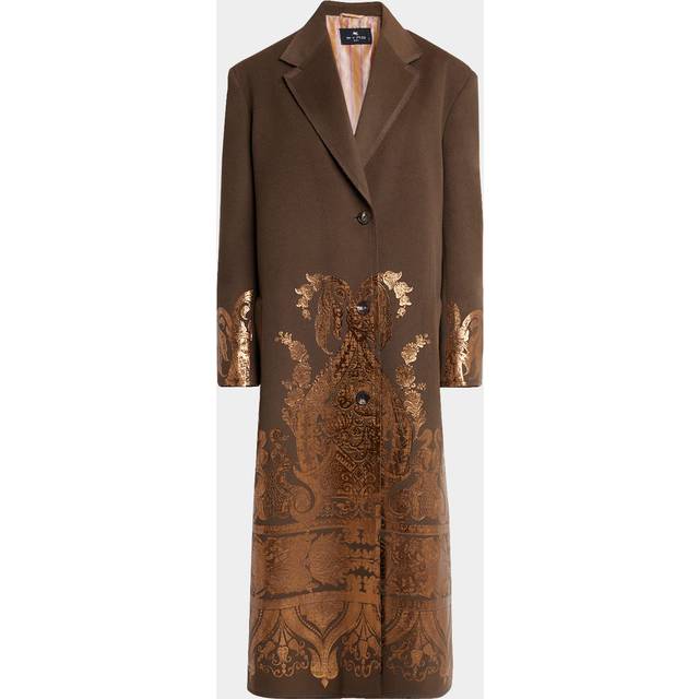 Etro Paisley wool and cashmere coat - brown (UK 12)