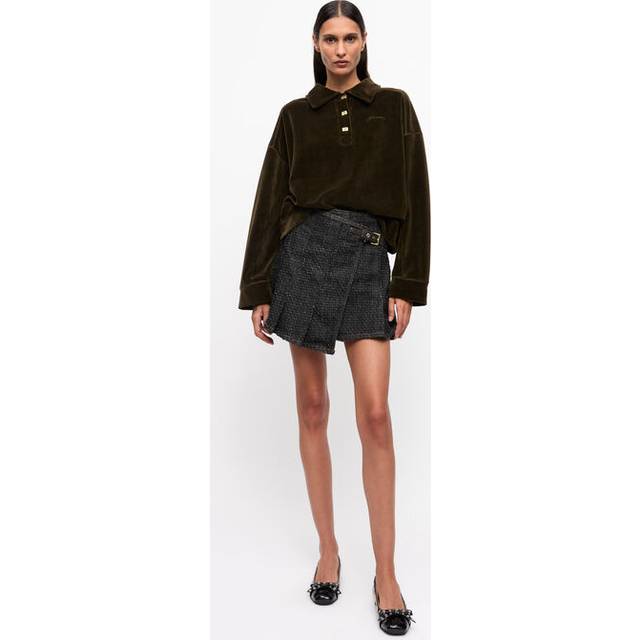 GANNI Wrap Mini Skirt - Black