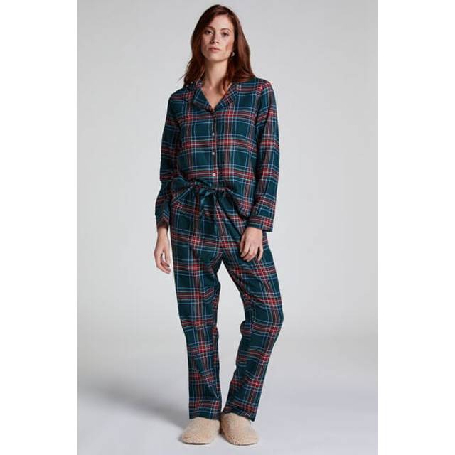 Hunkemöller Pyjamasset Flannel grön