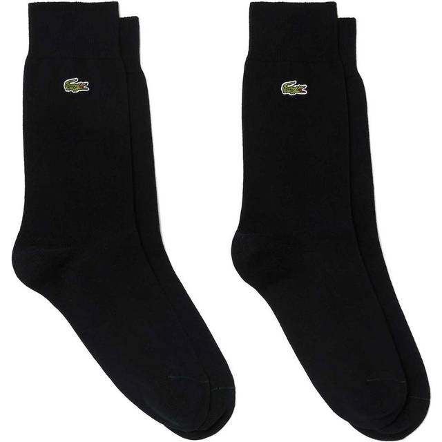 Lacoste 2-Pack Long Socks Size 3 - 5.5 Noir