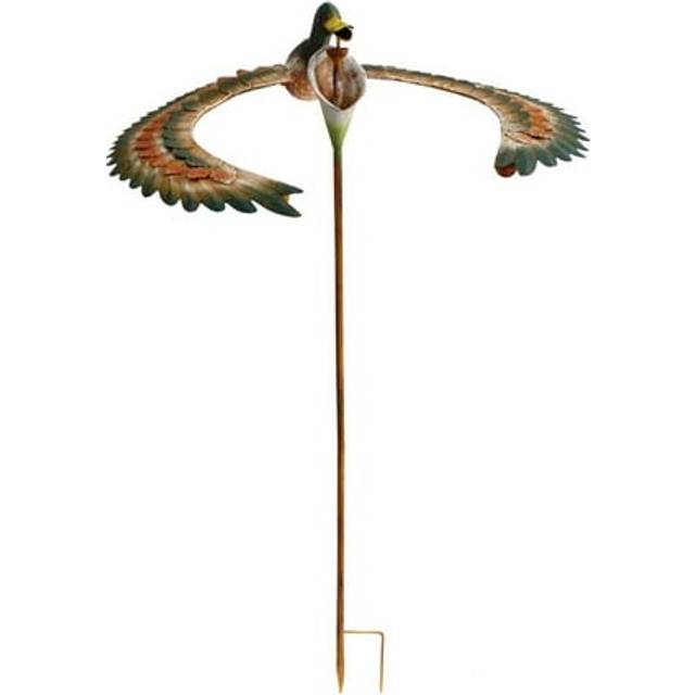 Continental Art Center 18908 Kinetic Metal Floating Flamingo Balancer Stake - Rustic