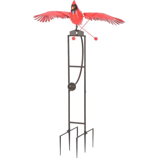 Continental Art Center 19137 Metal Flying Cardinal Rocker Stake - Rustic - Medium