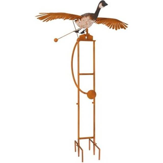 Continental Art Center 19138 Metal Flying Goose Rocker Stake - Rustic - Medium