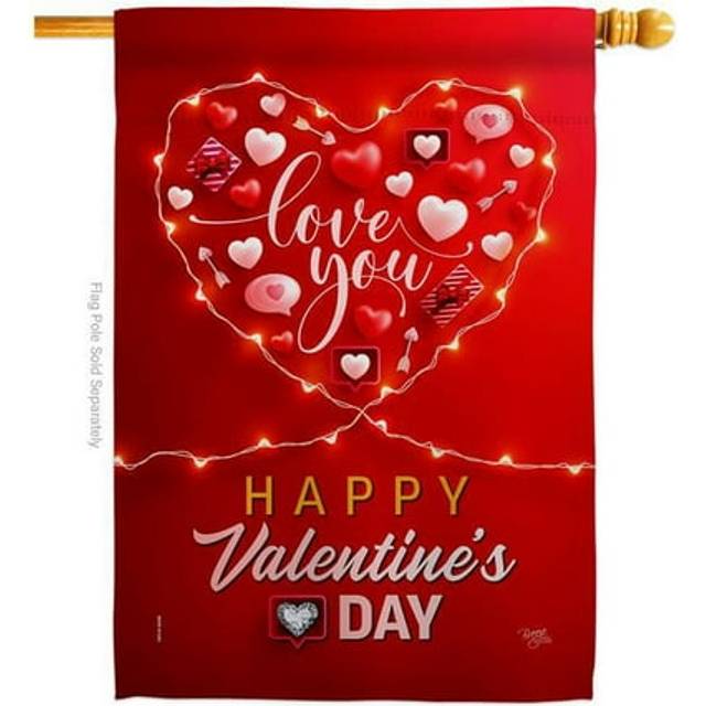 Breeze Decor H120033-BO Light of Love Springtime Valentine Double-Sided Garden Decorative House Flag, Multi Color