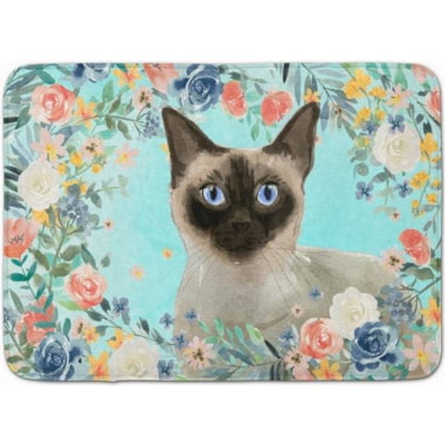 """""""""Caroline's Treasures Siamese Spring Flowers Machine Washable Memory Foam Mat doormats  Multicolor"""""""""