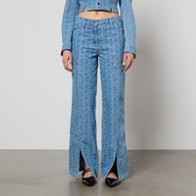 Stine Goya Aoibhin Logo Denim Straight-Leg Jeans - W31 - Blue