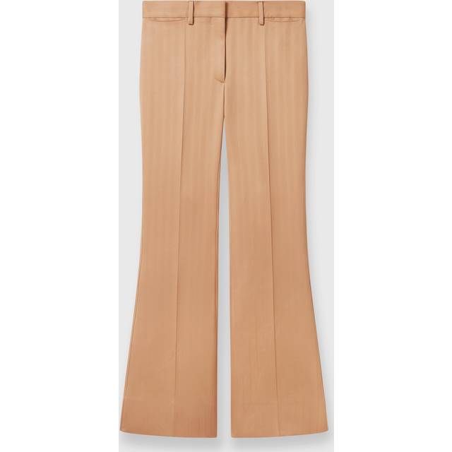Stella McCartney Low-rise striped wool flared pants - beige (UK 14)