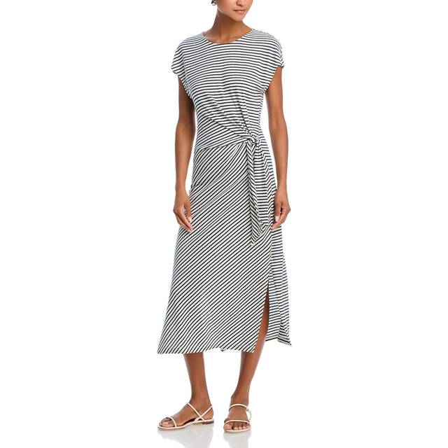 Selah Striped Midi Dress - IVORY NAVY STRIPE - Medium