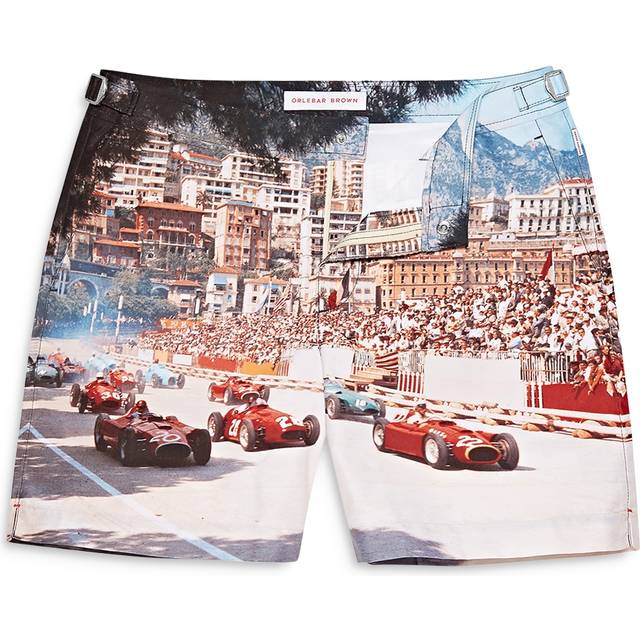 Orlebar Brown Mens Start Your Engines Bulldog Photo-printed Swim Shorts 38