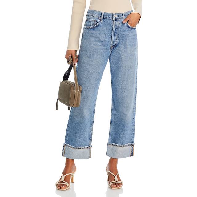AGOLDE - Fran Cropped Mid-rise Straight-leg Jeans - Mid denim - Blue - 23