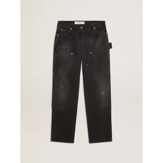 Golden Goose, Jeans, Dam, XS, Bomull, Svarta Distressed Jeans med Klassisk Stil - black (XS)