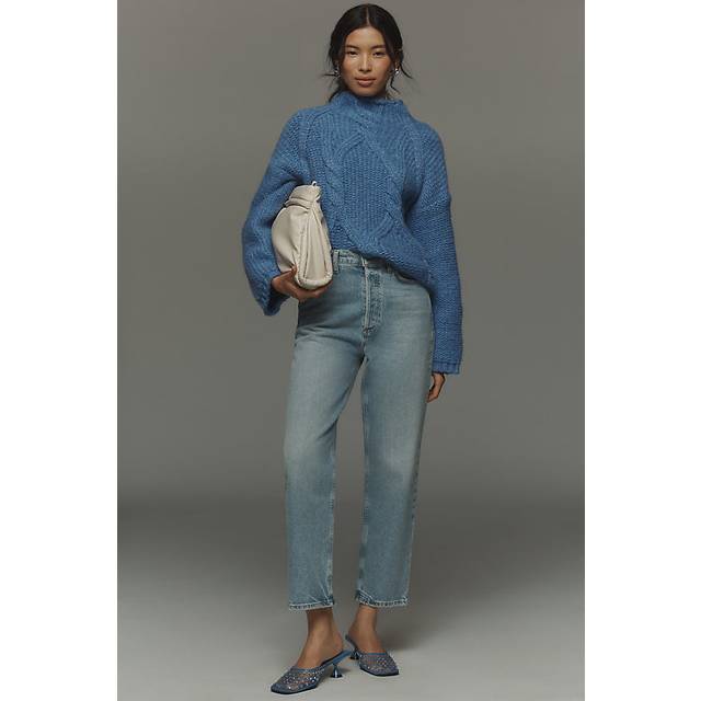 90s Pinch Waist Cropped Jeans - RIPPLE - 26