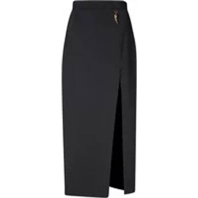 Roberto Cavalli Midi Skirt With Slit - Female Skirts Black