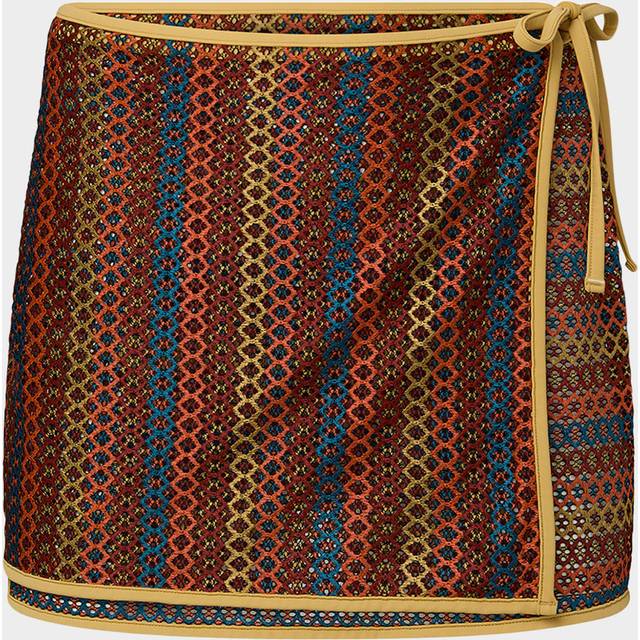 Onia Crochet Mesh Mini Wrap Skirt