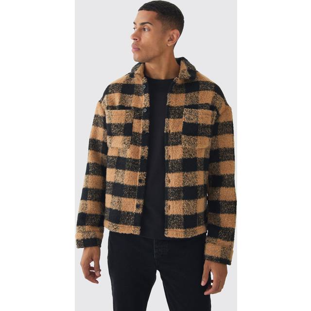 Oversized Boxy Paint Splatter Check Shirt - Yellow - XL