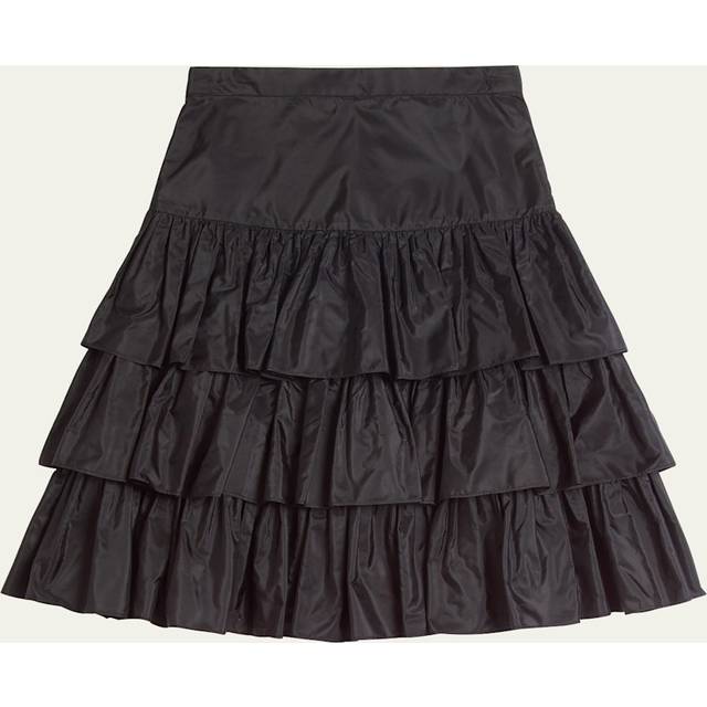 Tiered Ruffle Silk Skirt - BLACK - 42 IT (6 US)