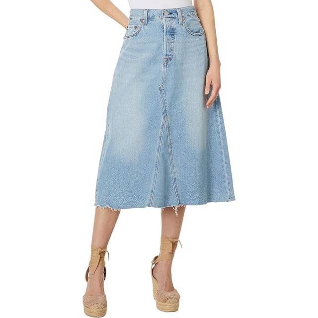 Levi's Blue High Rise A-Line Denim Midi Skirt - SECRET SECRET - WAIST US 29