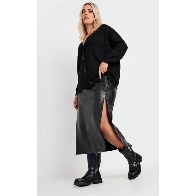 Limited Collection Curve Black Faux Leather Maxi Skirt, Women's Curve & Plus Size, Limited Collection - 18