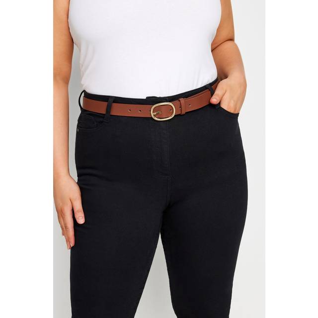 Tan Brown Gold Buckle Belt - 20-22