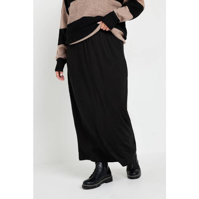 Yours Curve Black Jersey Stretch Maxi Tube Skirt, Women's Curve & Plus Size, Yours - 14