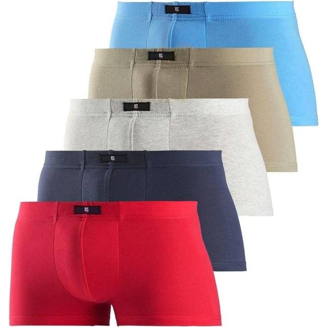 H.I.S Pack of 5 Hipster Briefs - Red/blue/khaki/navy/grey
