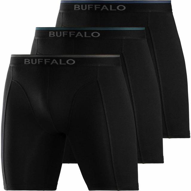 Buffalo Pack of 3 Long Boxer Shorts - Black