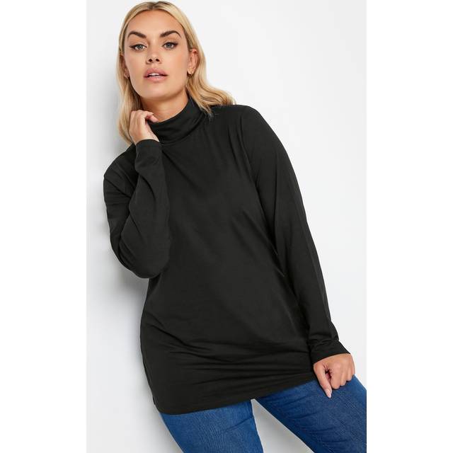 Yours Plus Size Black Long Sleeve Turtle Neck Top Size 20