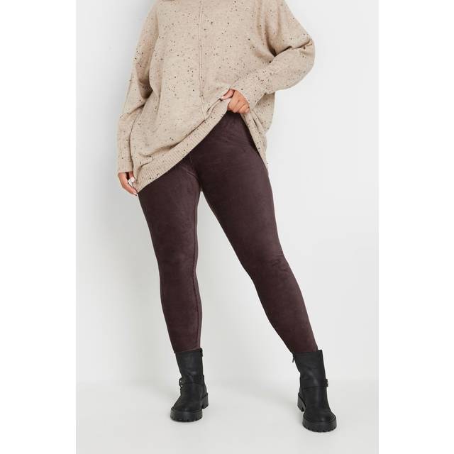 Yours Curve Chocolate Brown Corduroy Leggings, Women's Curve & Plus Size, Yours - 18