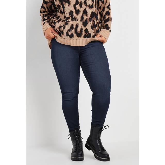 Yours Curve Dark Indigo Blue Skinny Stretch Ava Jeans, Women's Curve & Plus Size, Yours - Regular 26