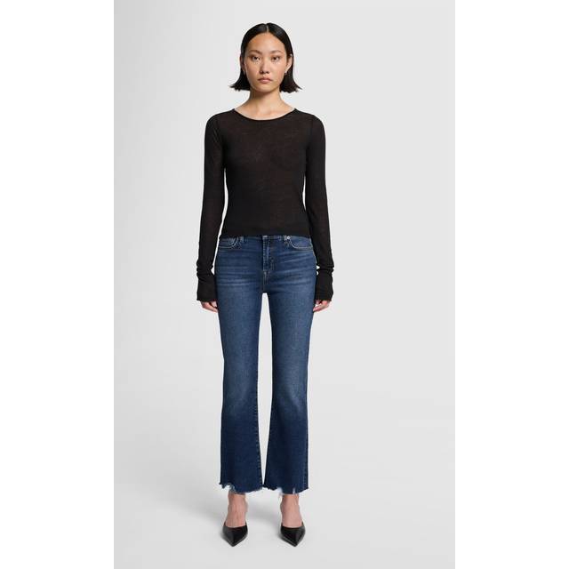 7 For All Mankind - Daisy Ankle Boot Cisco With Worn Out Hem - Bootcut Jeans - dark blue