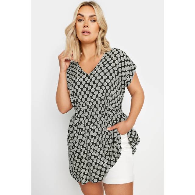 Yours Curve Black Geometric Print Tunic Top, Women's Curve & Plus Size, Yours - 26-28