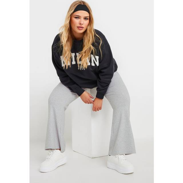 Yours Curve Grey Flared Yoga Pants, Women's Curve & Plus Size, Yours - 18