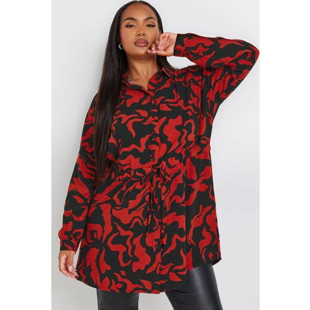 Yours Curve Red Swirl Print Tunic Shirt, Women's Curve & Plus Size, Yours - 26-28
