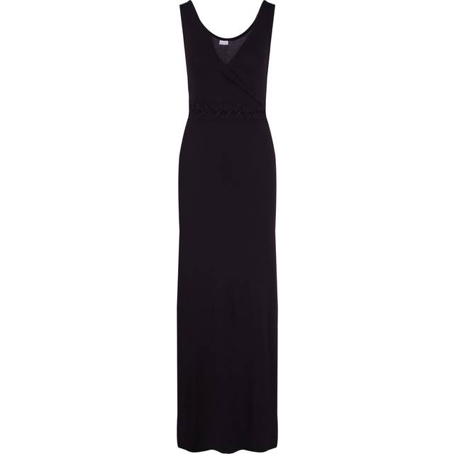 LASCANA Mock Wrap Cut-Out Waist Detail Maxi Dress - Black
