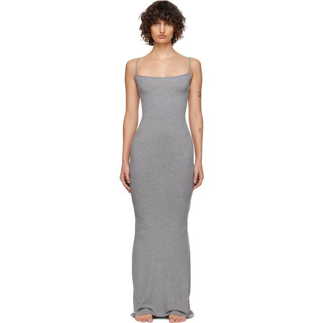 SKIMS Long Slip Dress | Grey | 4XL | Soft Lounge - Heather Grey