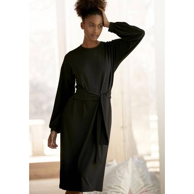 LASCANA Long Sleeve Knitted Dress - Black
